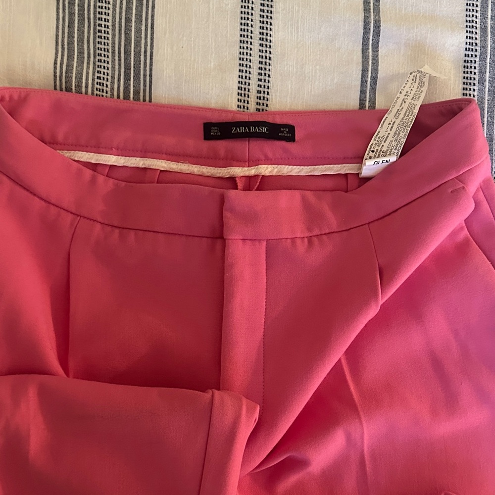 Zara Pink Wide-Leg Pantsuit Pants